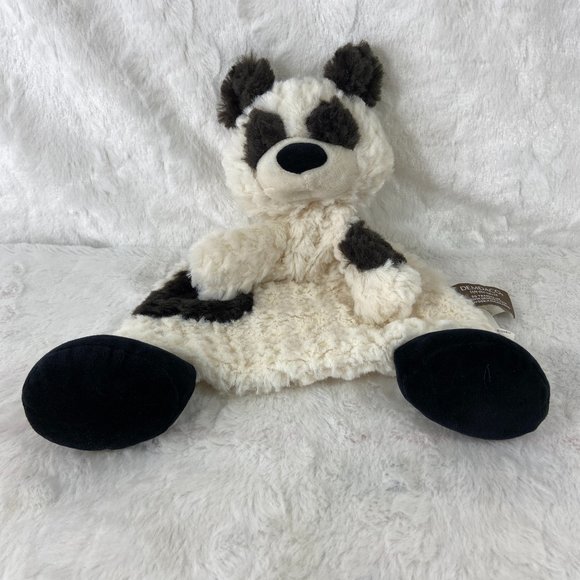 Demdaco Panda Bear Security Blanket Plush Lovey Soft Pita Baby Rattle Toy - Picture 1 of 6